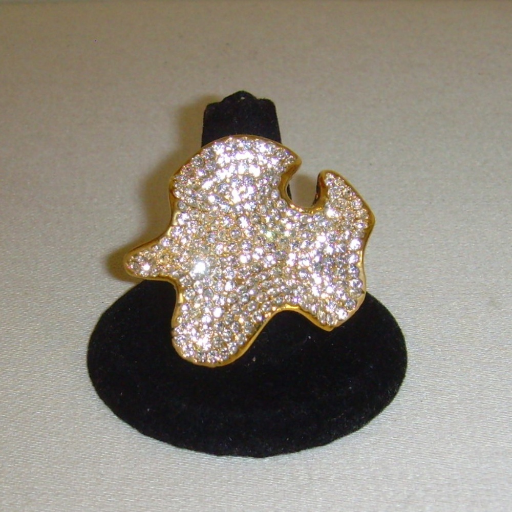 Joan Boyce Crystal Abstract Statement Ring Size 6 3/4